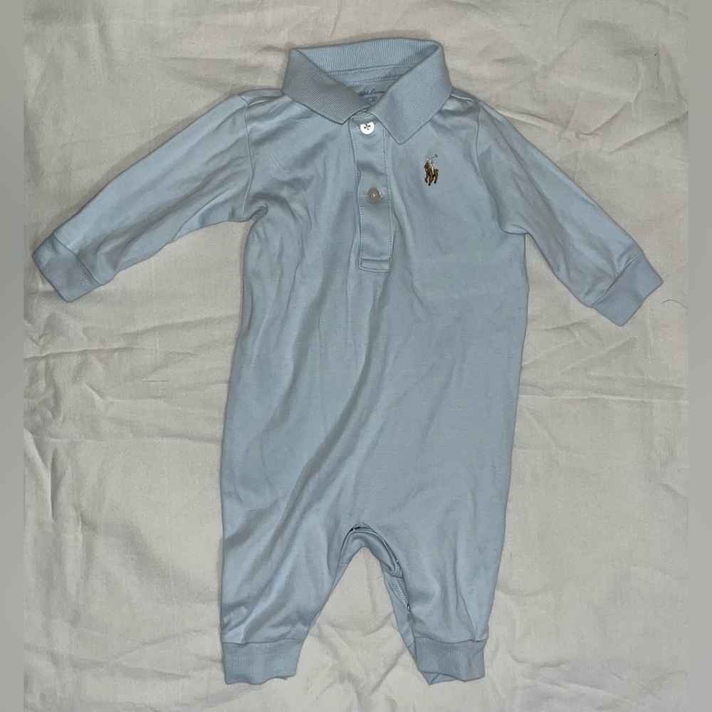 Ralph Lauren Light Blue Baby Footie